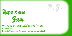 marton zam business card